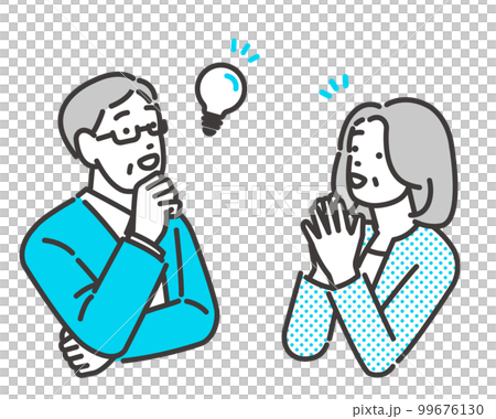 解決煩惱的老年夫妻矢量圖素材/家庭/夫妻 99676130