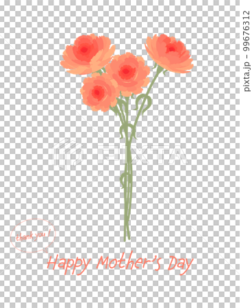 母の日のカーネーションの花束のベクターイラスト 99676312