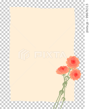 帶有康乃馨插圖的母親節留言卡模板 99676313