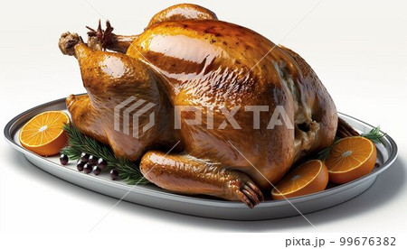 七面鳥の丸焼き：精緻なCG画像で表現