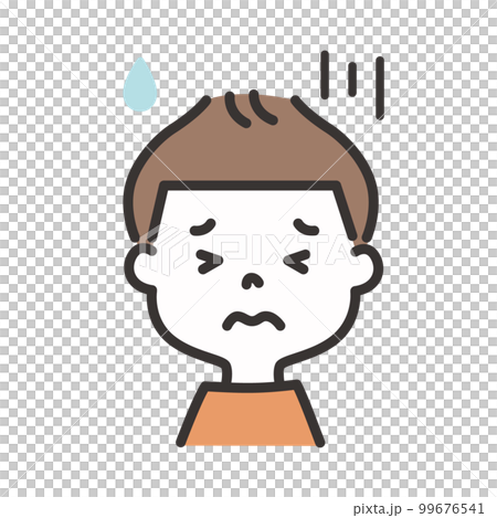 困る男の子のイラストアイコンのイラスト素材 [99676541] - PIXTA