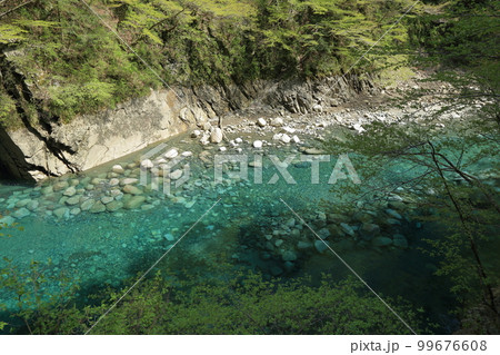 [定額] ユーシン渓谷のユーシンブルー ( 玄倉ダム 2017年4月 神奈川県 山北町 ) 99676608