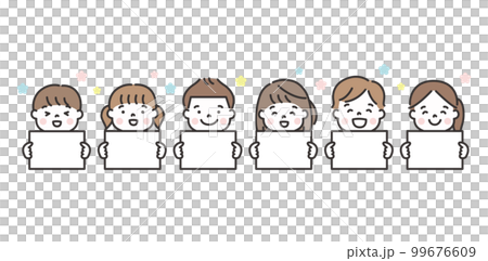 白いパネルを持つ子どもたちのイラスト 白いパネルを持つ子どもたちのイラスト 99676609