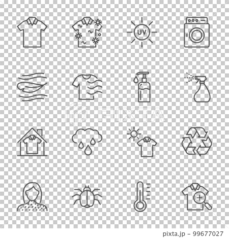 laundry icons set, simple thin line icon 99677027
