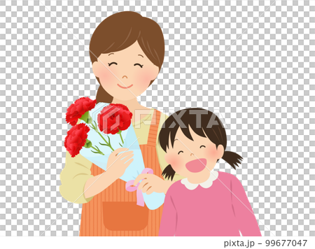Mother's Day parent-child image _ mother and girl 99677047