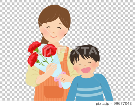 Mother's Day parent-child image _ mother and boy 99677048