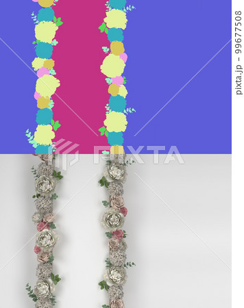 floral design concept pink rose and white peonies 3d render on white with color alpha 99677508