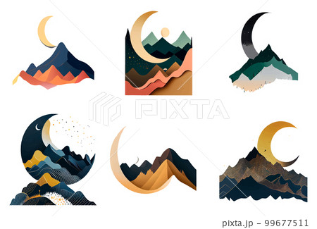 set vector illustration of muslim crescent ramadan concept 99677511