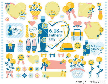 【2023年】父の日のおしゃれなイラストセット_B 99677998