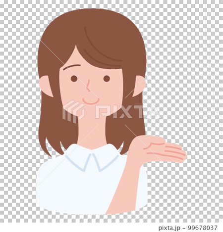 Vector illustration of a receptionist, a guide woman Vector illustration of a receptionist, a guide woman 99678037