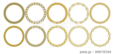 Round Chain frame. Circle chains border. Boho bracelet 99678598
