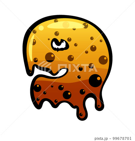 Halloween font number 9 latin alphabet. Orange bubbling colorful spooky 99678701