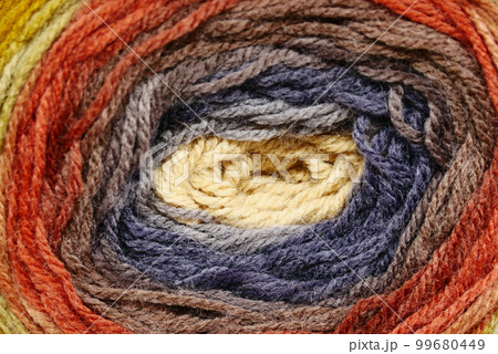 Close-up shot of colorful yarn Close-up shot of colorful yarn 99680449