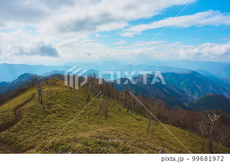 奈良県　釈迦ヶ岳の登山道から見える景色 99681972