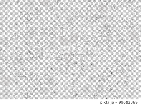 花　シンプル、線画、ナチュラル　美しい線画のボタニカル背景素材　 99682369