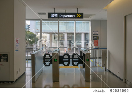 Yokohama Air Cabin Ropeway gate to the platform in Kanagawa, Japan. February 22, 2022 99682696