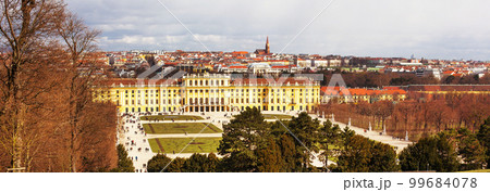Schonbrunn Palace and Vienna panorama, Austria 99684078