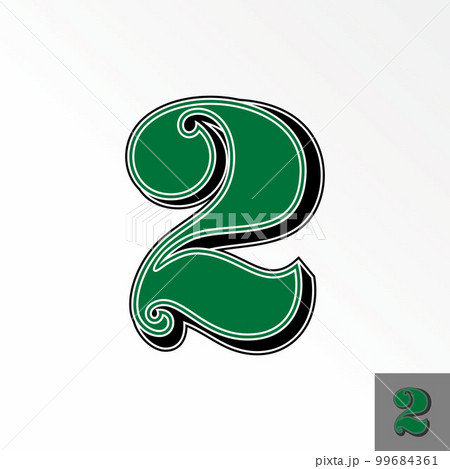 Letter or word number 2 or two dollar america font in 3D with line motif around image graphic icon logo design abstract concept vector stock. Can be used as a symbol related to initial or money 99684361