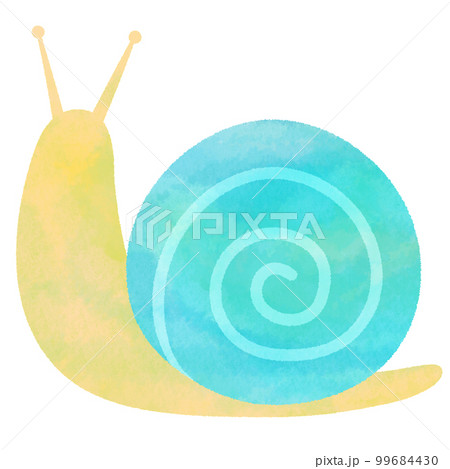 イラスト素材 カタツムリの水彩風イラスト イラスト素材 カタツムリの水彩風イラスト 99684430