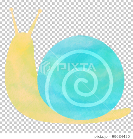 イラスト素材 カタツムリの水彩風イラスト イラスト素材 カタツムリの水彩風イラスト 99684430