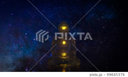 The meditate sitting on space for background  3d rendering 99685376