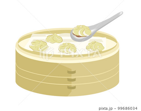 せいろに入った小籠包と蓮華にのった小籠包 99686034