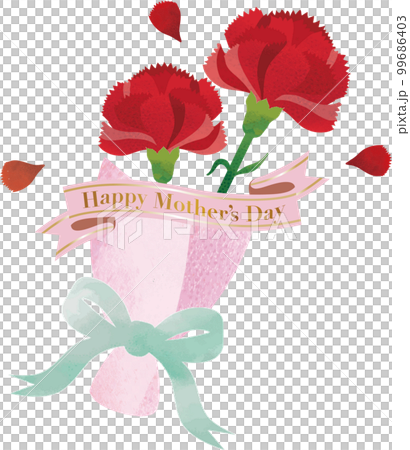 Mother's Day decoration carnation watercolor analog gift present bouquet illustration material Mother's Day decoration carnation watercolor analog gift present bouquet illustration material 99686403