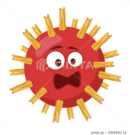 Vector illustration of a Herpes Simplex Virus in cartoon style isolated on white background 99688216