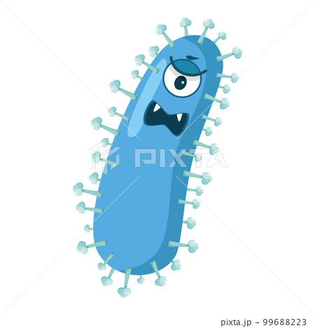 Vector illustration of a Rabies Lyssavirus virus in cartoon style isolated on white background 99688223
