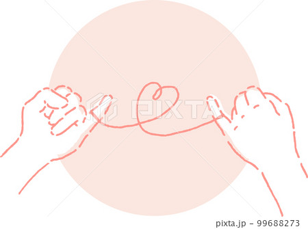 手書き　手　運命の赤い糸 99688273