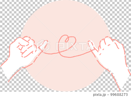 手書き　手　運命の赤い糸 99688273