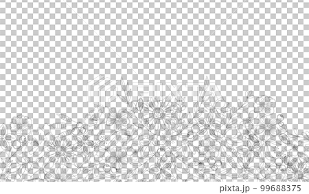 花卉簡單，線條畫，自然美麗的線條畫植物背景材料，矢量 99688375