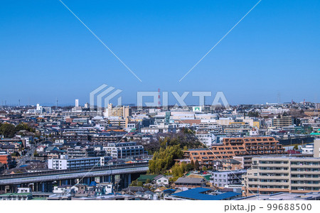 日本の横浜都市景観 たまプラーザ駅などを望む 日本の横浜都市景観 たまプラーザ駅などを望む 99688500