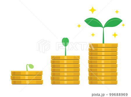 増加していくお金と成長する植物 99688969