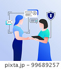 Interviewing a candidate, hiring, offer. Recruitment Illustration 99689257