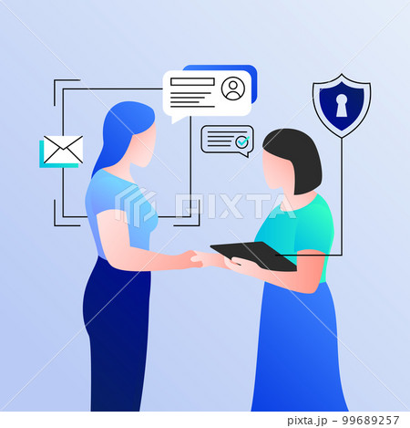 Interviewing a candidate, hiring, offer. Recruitment Illustration 99689257