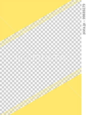 対角線上に配置した手描きの飾り付きの三角形 - かわいい三分割の背景・フレーム - 縦・A4比率 対角線上に配置した手描きの飾り付きの三角形 - かわいい三分割の背景・フレーム - 縦・A4比率 99689279