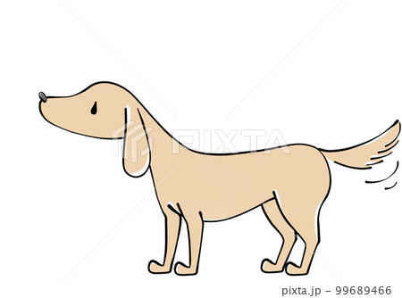尻尾を振る犬のイラスト 99689466