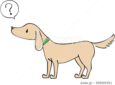 首をかしげる犬のイラスト 首をかしげる犬のイラスト 99689481