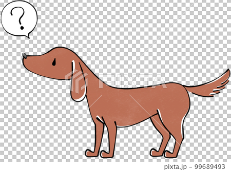 首をかしげる犬のイラスト 99689493