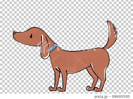 Illustration of a dog with its tail up Illustration of a dog with its tail up 99689500