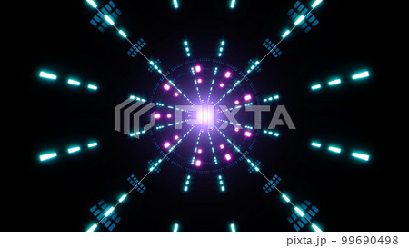 Shiny Multiple Cyan and Purple Colored Tunnel Lights Overlay Texture Effect Shiny Multiple Cyan and Purple Colored Tunnel Lights Overlay Texture Effect 99690498