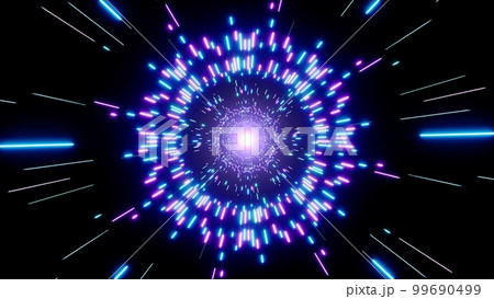 Shiny Neon Light Beam Fireworks Burst Effect 99690499