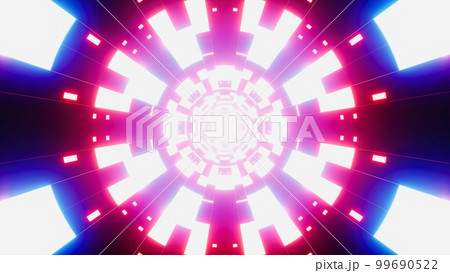 Dazzling Red and Blue Checker Pattern Tunnel VJ Art 99690522