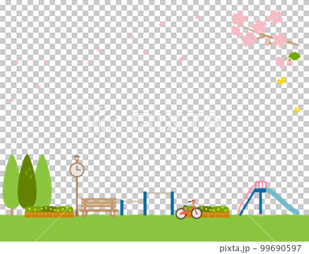 Illustration of a green park background material 99690597