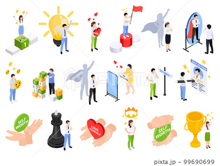 Self Esteem Improvement Icons Self Esteem Improvement Icons 99690699