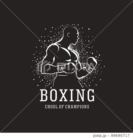 Boxer silhouette. Logo design template. Combat Sport and Fitness Emblem with a Fighter. 99690717