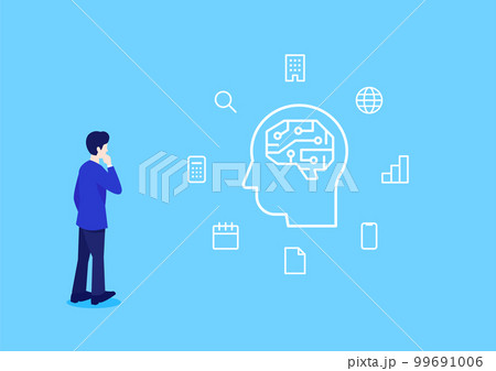 デジタルに悩むビジネスマン 99691006