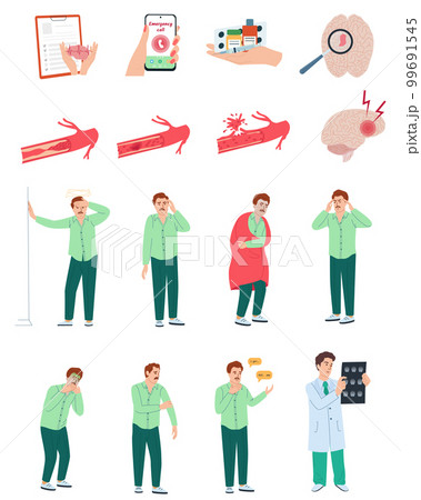 Stroke Symptoms Setのイラスト素材 [99691545] - PIXTA