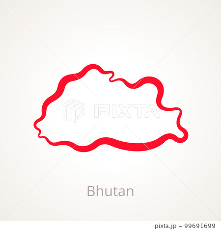 Bhutan - Outline Map 99691699